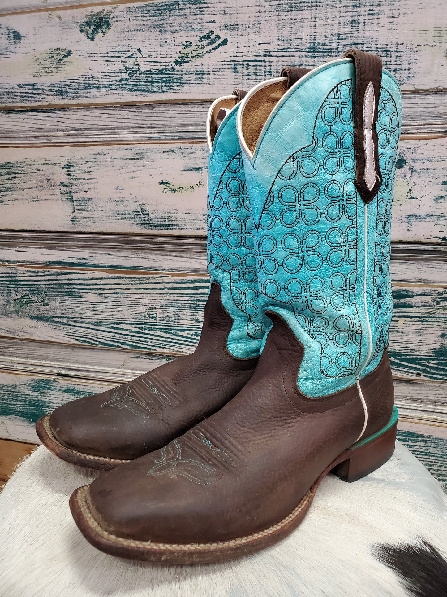 Teal Topped Square Toe  sz.7.5                   Ladies Boot