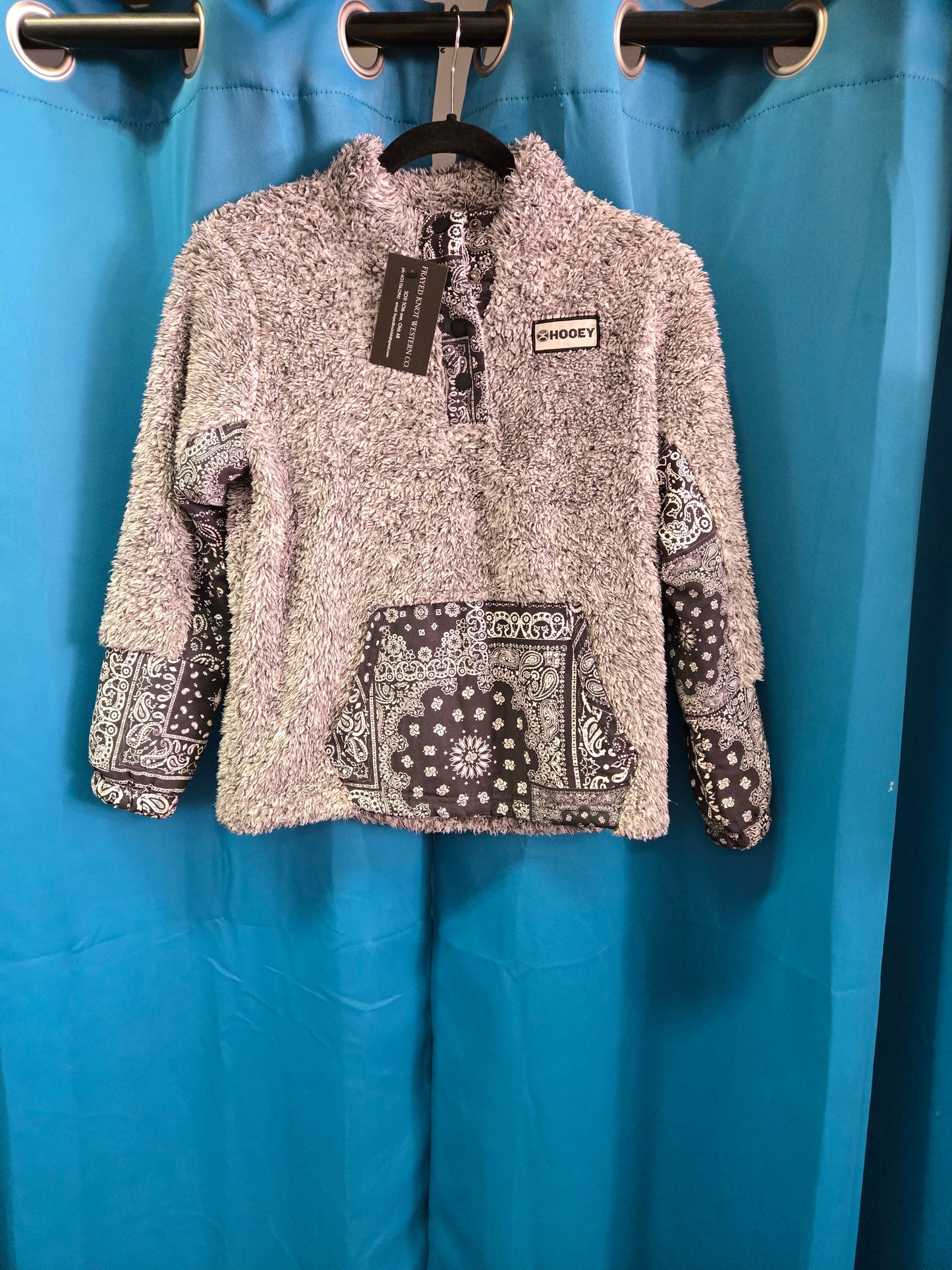 Girl's Grey Bandana Print Fleece