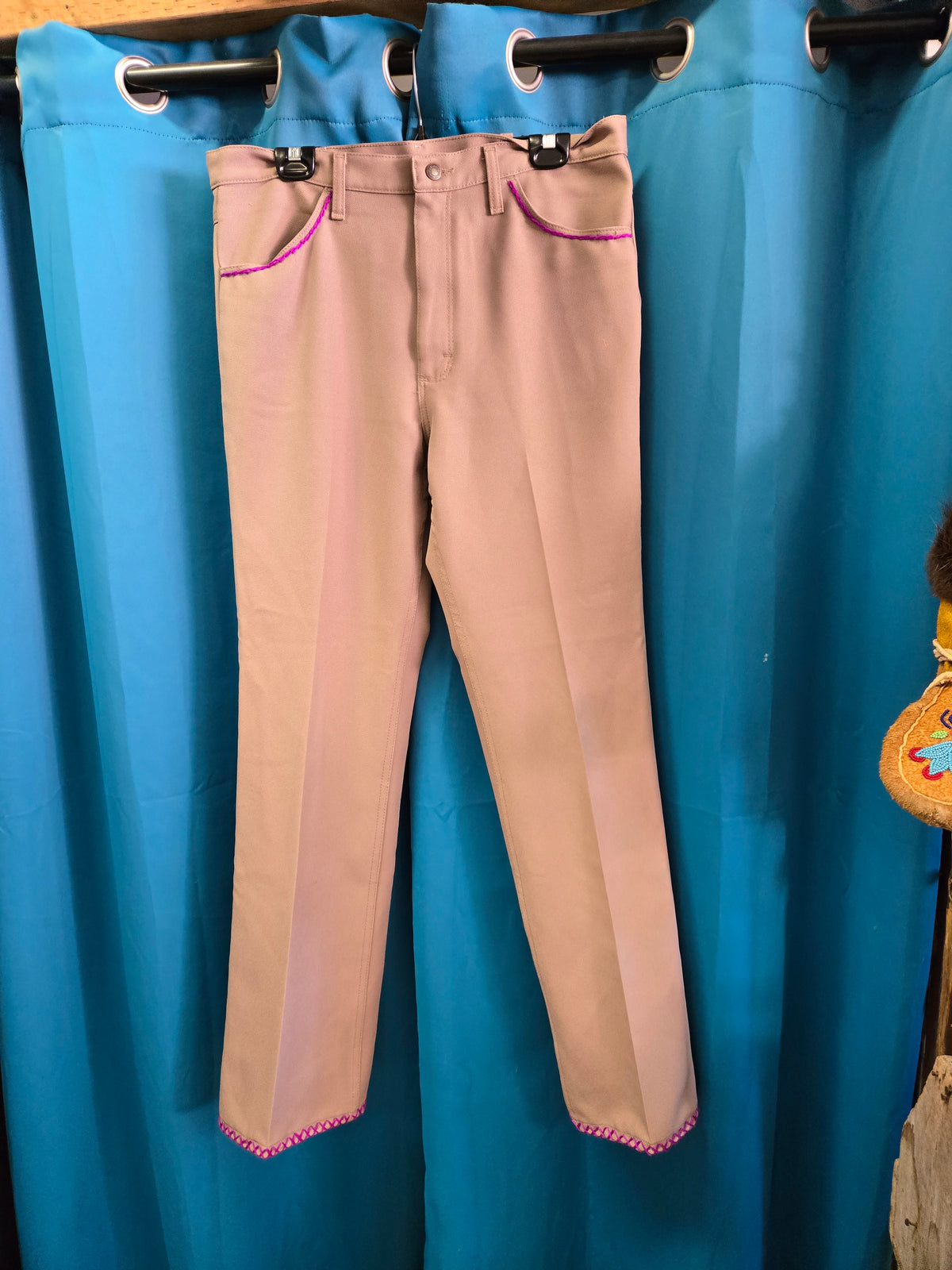 Upcycled Vintage Trousers                    Tan - Purple