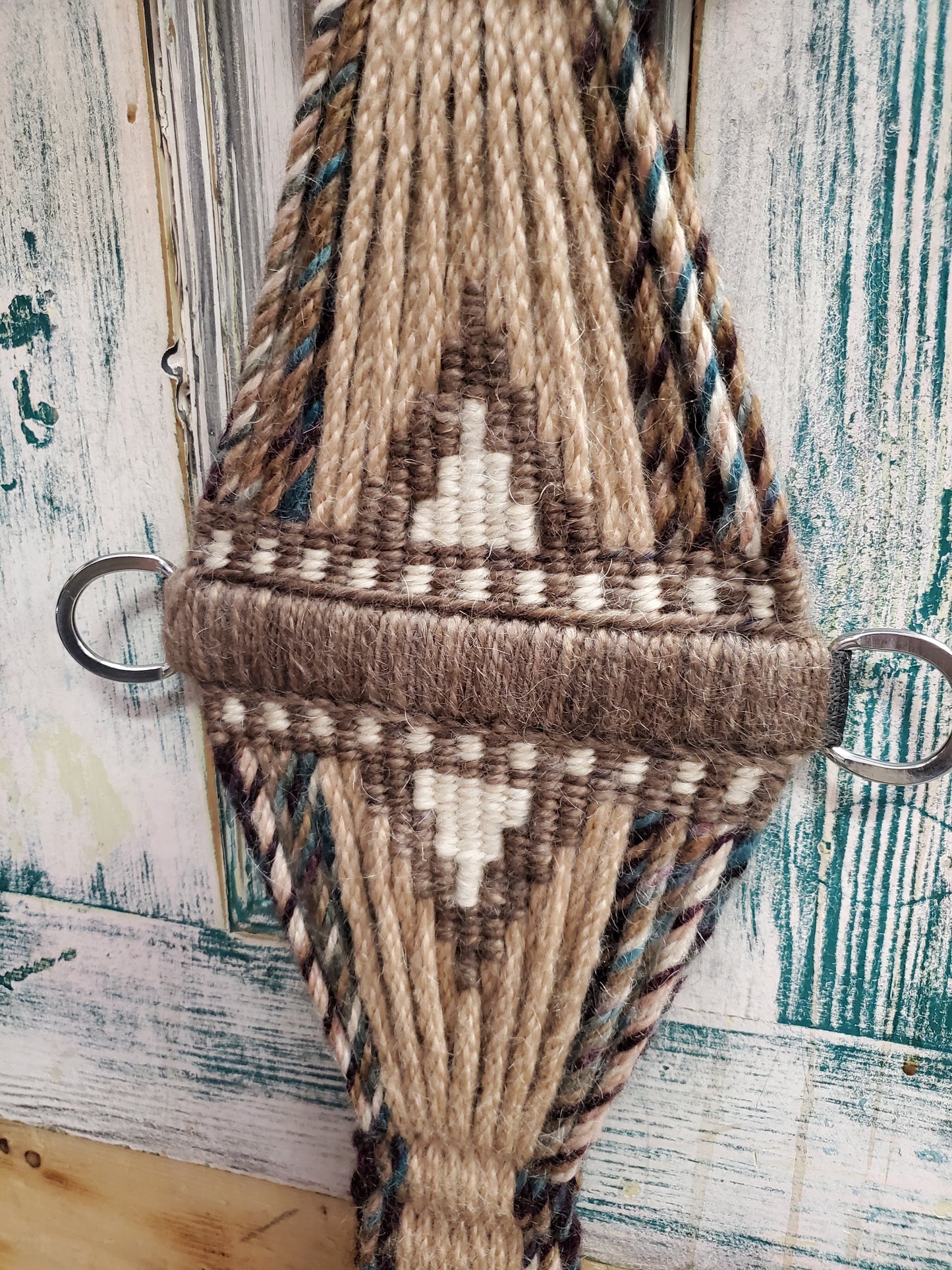 Brown/Blue Blend Roper Mohair Cinch