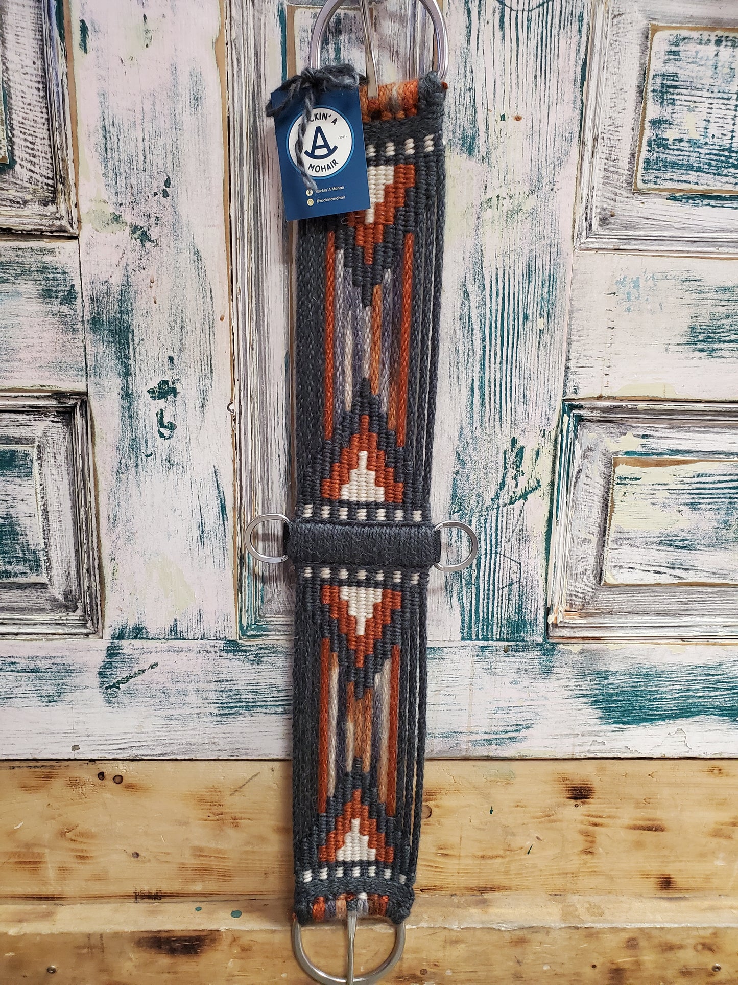 Orange/Grey/Cream Mohair Cinch