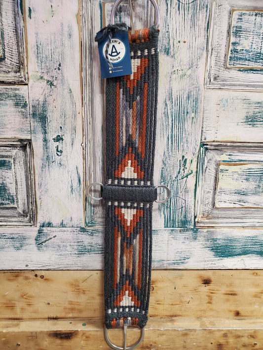 Orange/Grey/Cream Mohair Cinch