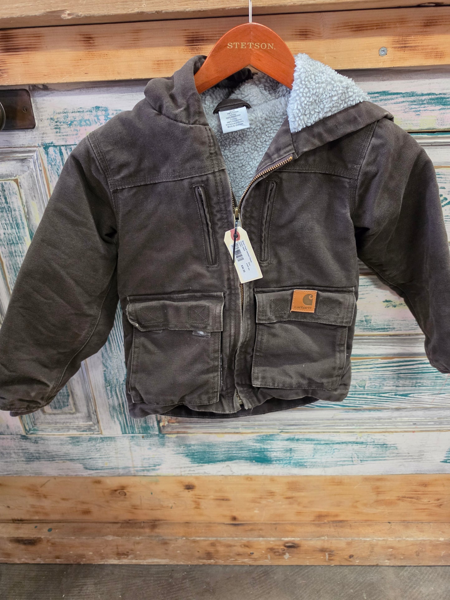 Brown Youth Carhartt Fleece                     Lined Jacket
