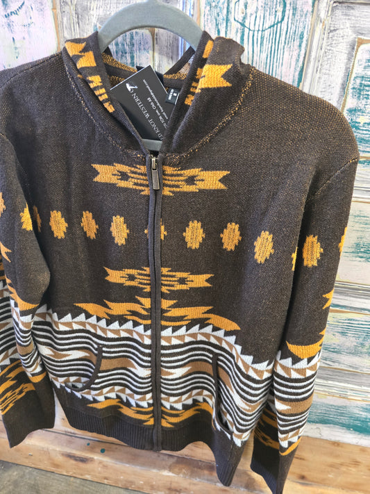 NEW Cruel Girl Zip Sweater-Aztec