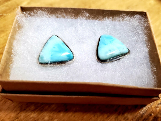 Small Triangle Turquoise Earrings