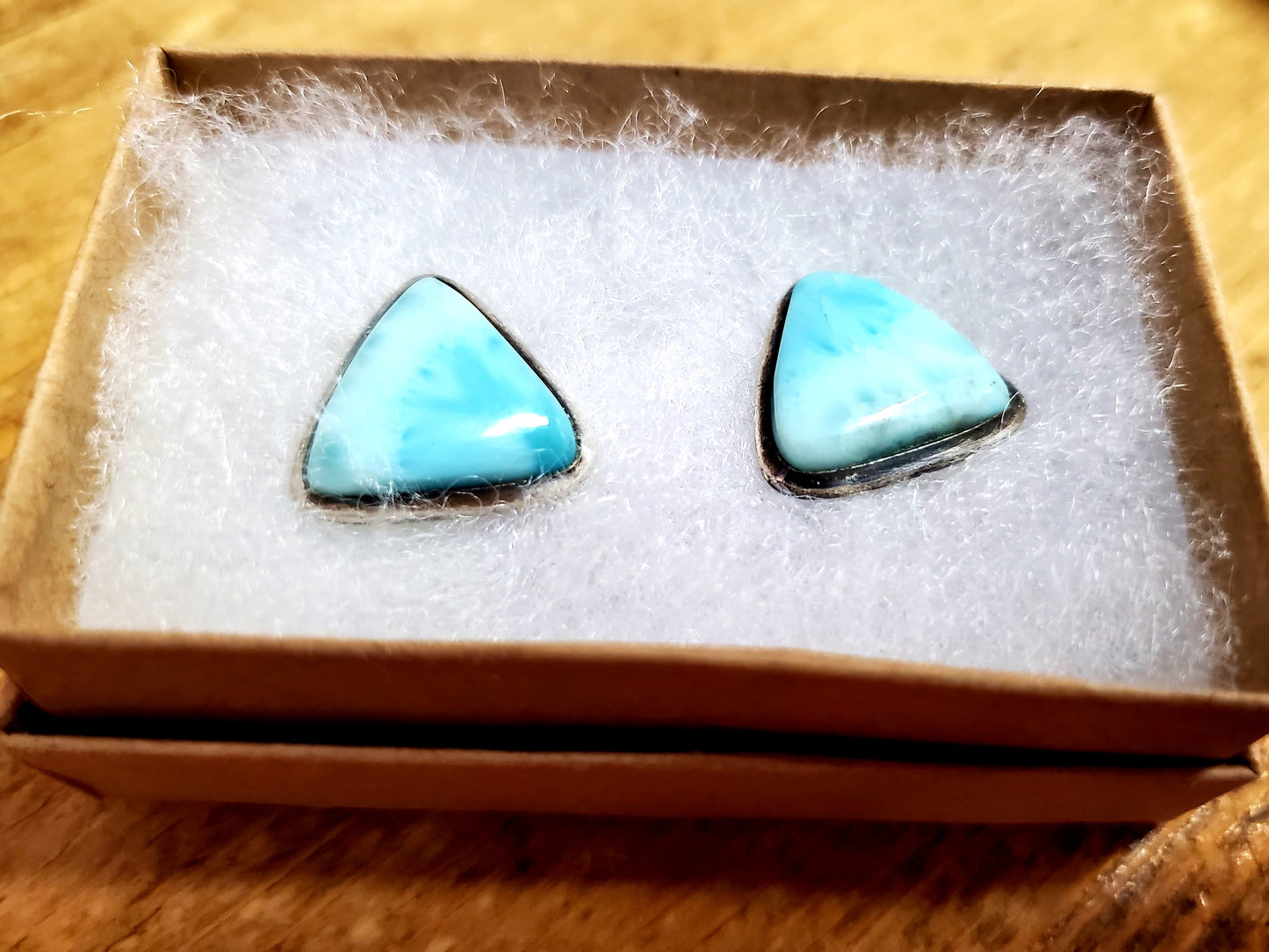 Small Triangle Turquoise Earrings