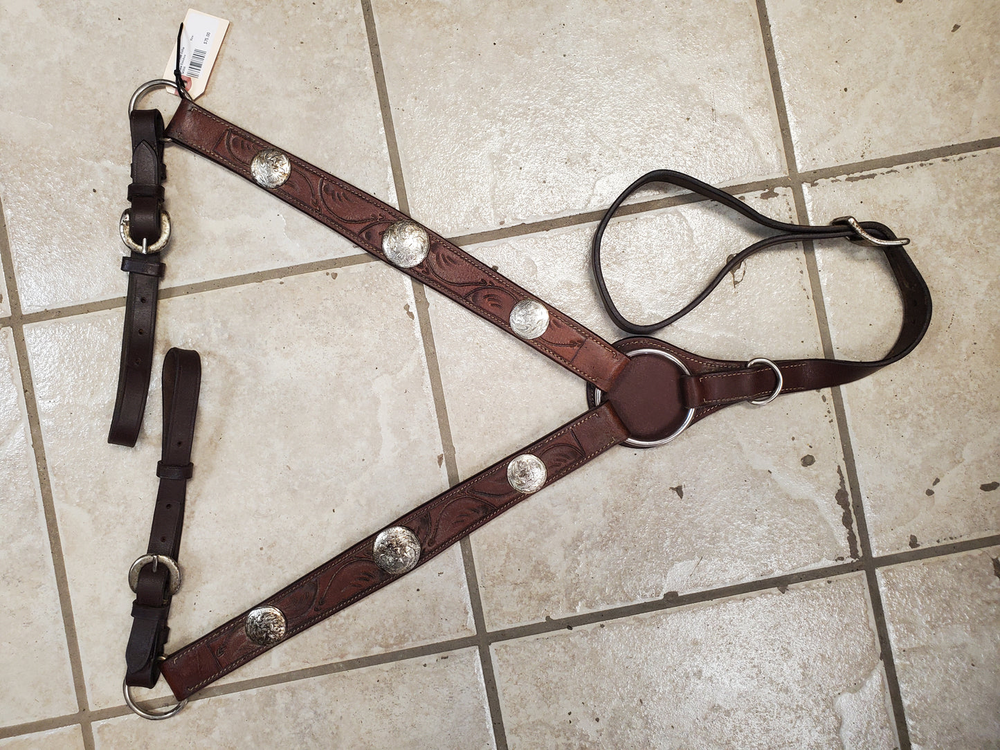 Leather Breast Collar                     Nickle Conchos