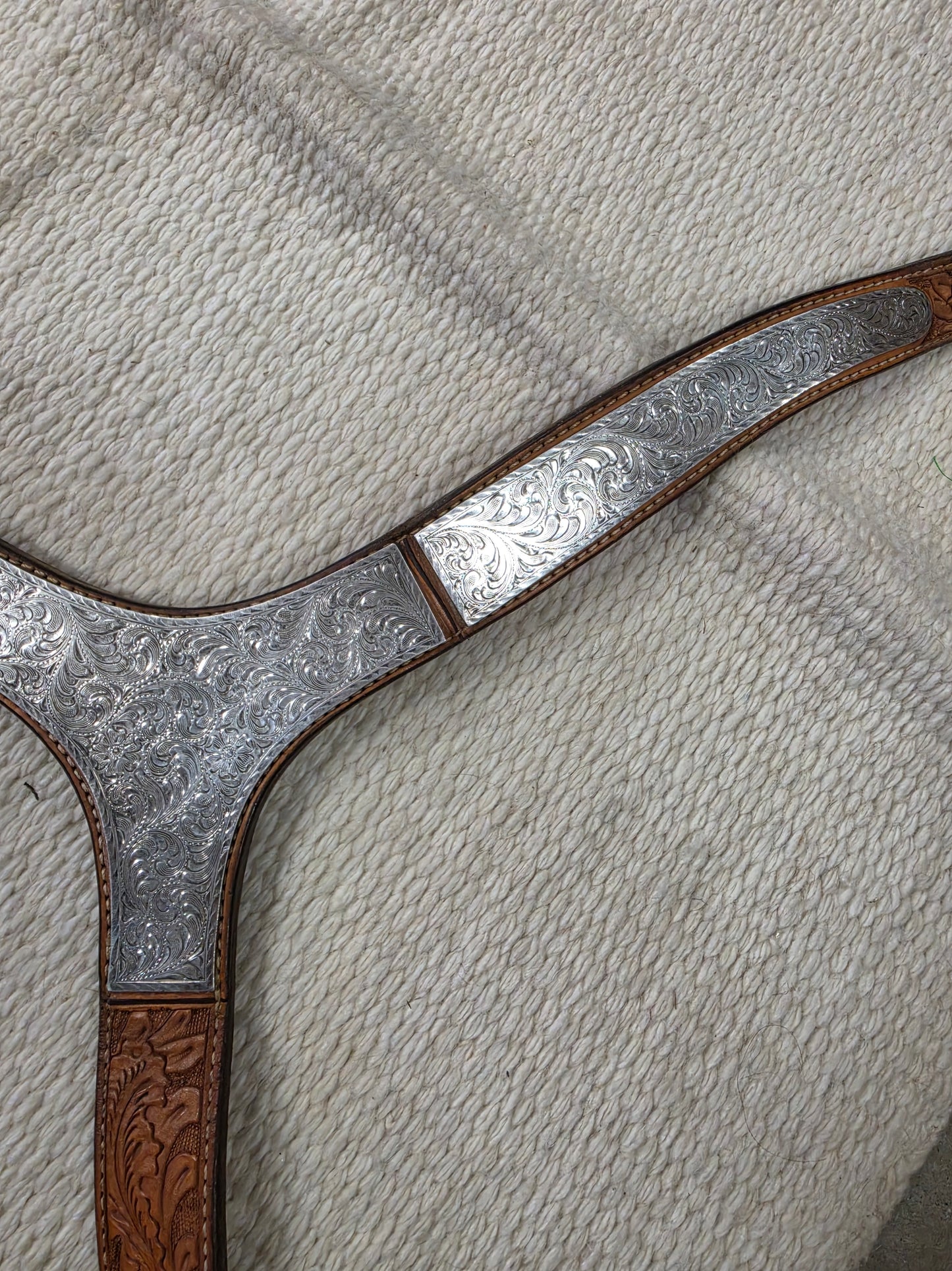 Blue Ribbon Breast Collar w/ Silver