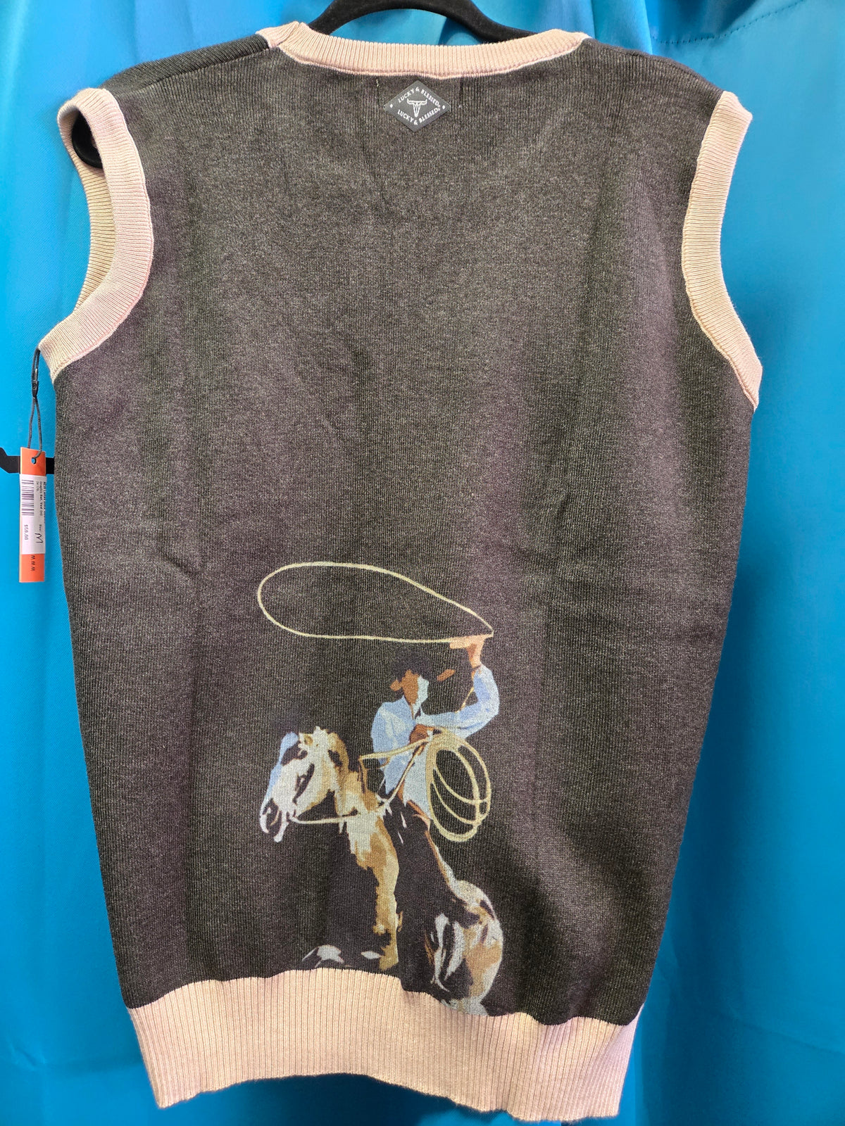 NEW Ladies Black Western                   Graphic Swt. Vest