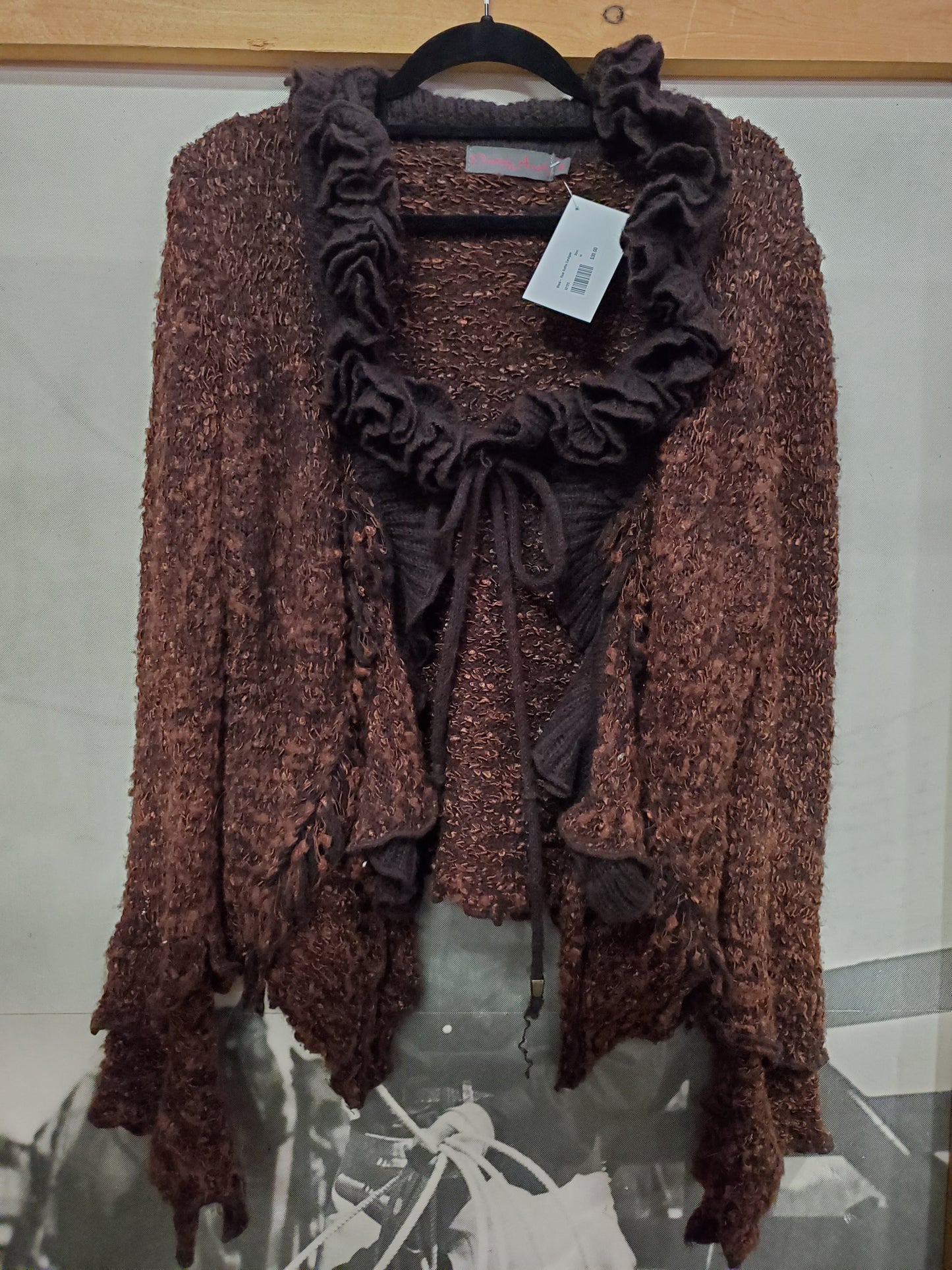 Black- Rust Ruffle Cardigan