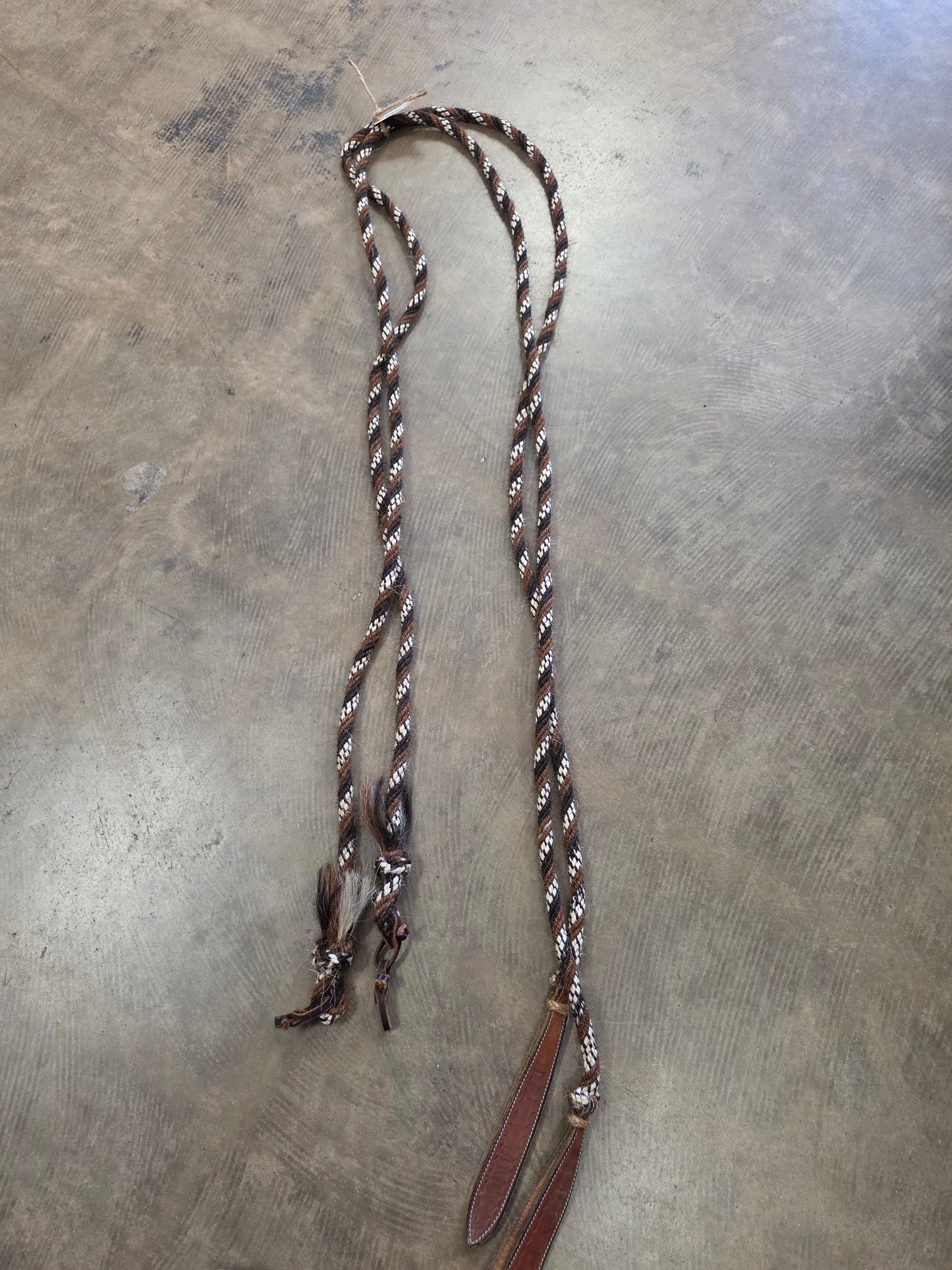 Horse Hair Reins-Leather Poppers