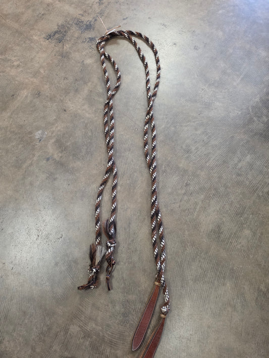 Horse Hair Reins-Leather Poppers