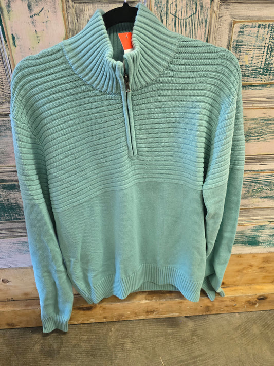NEW Zip Neck Turq. Sweater