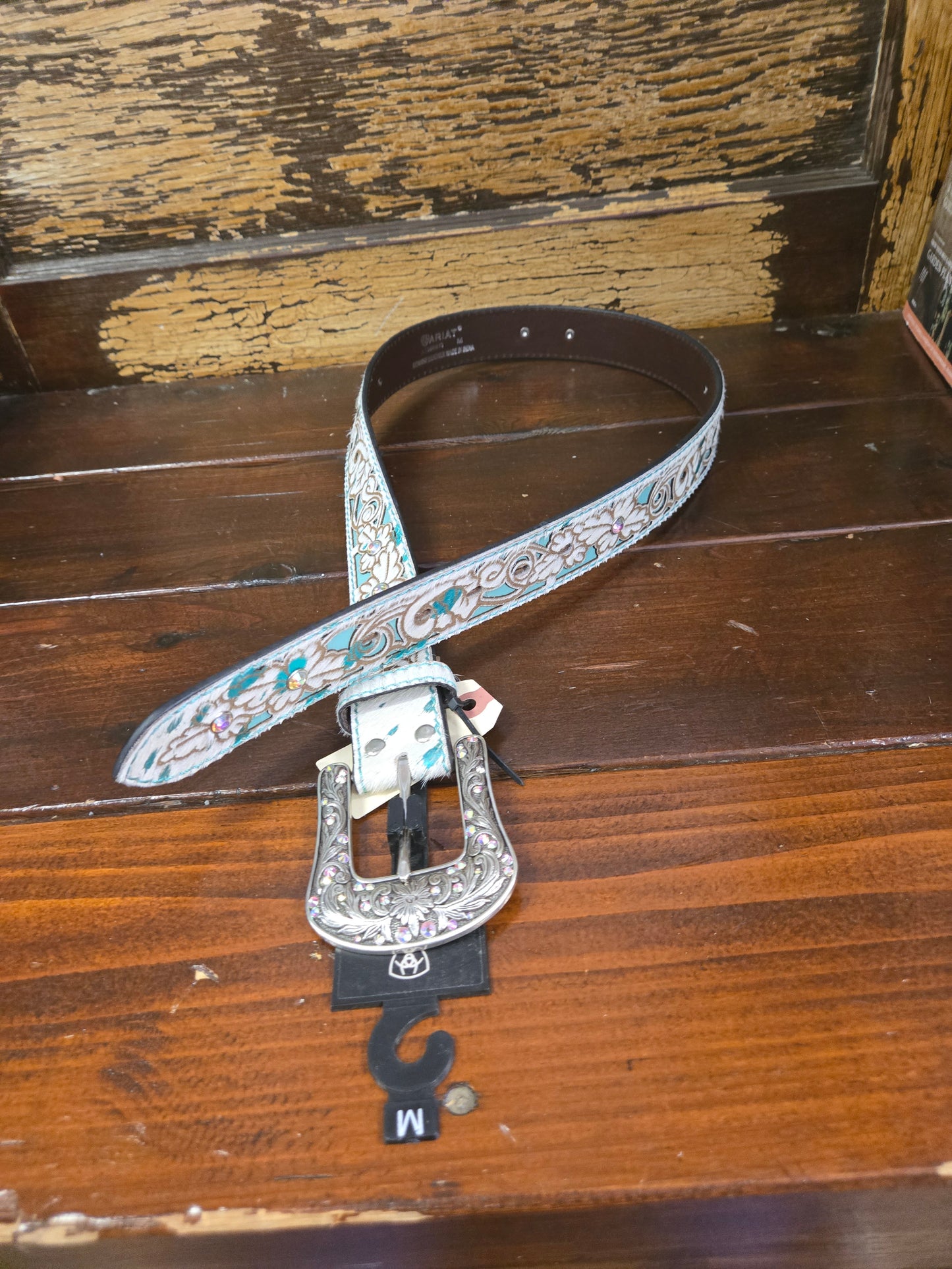 NEW Mint Inlay Carved Belt