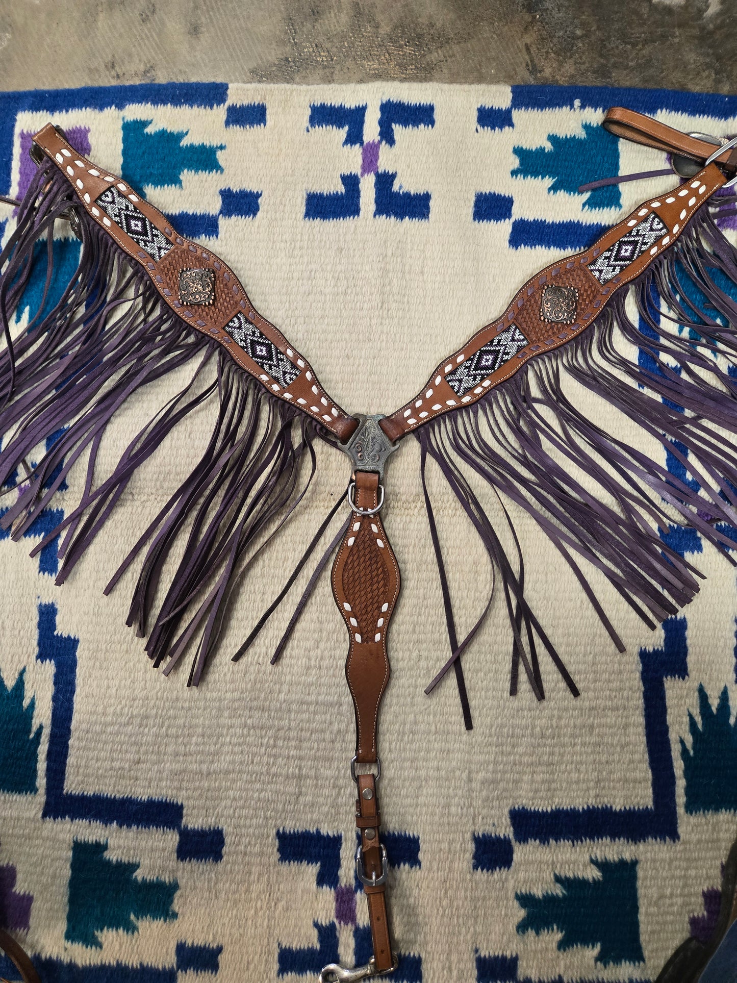 Purple Fringed Breast Collar