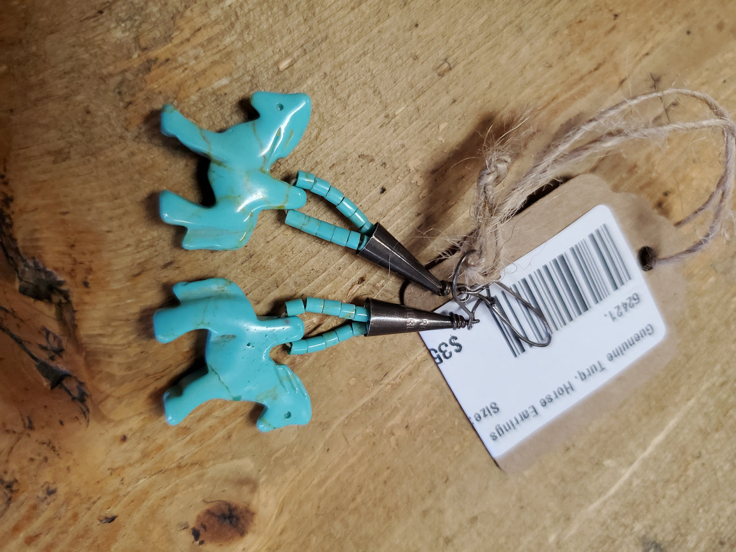 Guenuine Turq. Horse Earrings