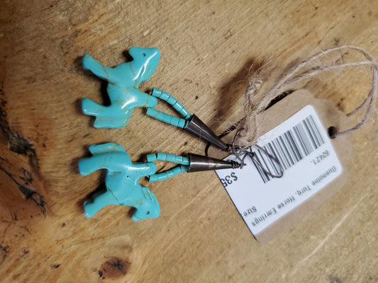 Guenuine Turq. Horse Earrings