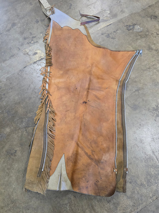 Leather Fringed Chaps/Full Zip