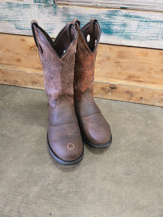 Mens Rnd Toe Orange Top Boots