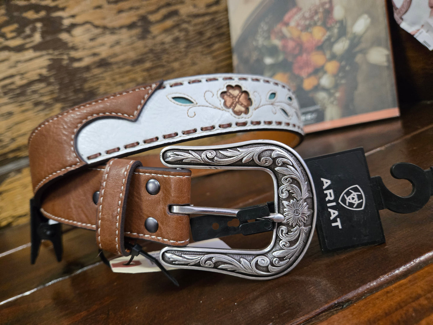 NEW White Floral Belt