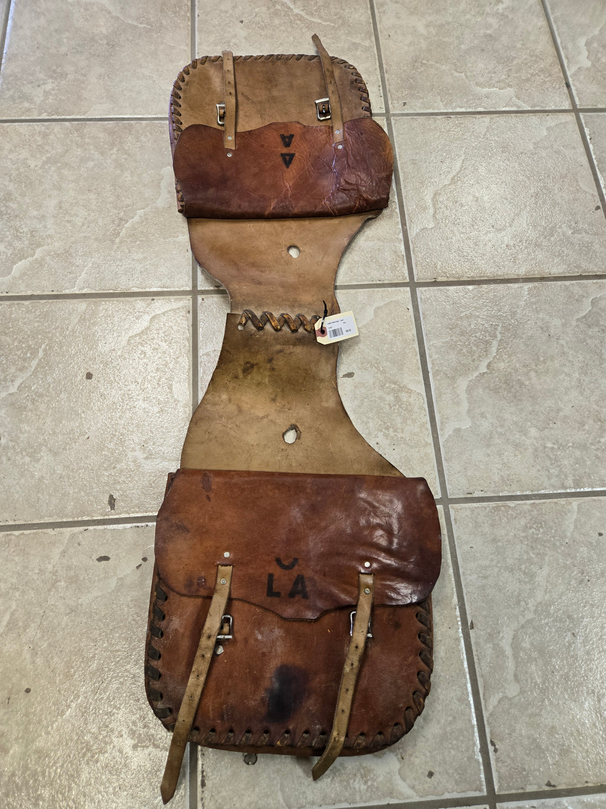 Leather Saddle Bags- Laced