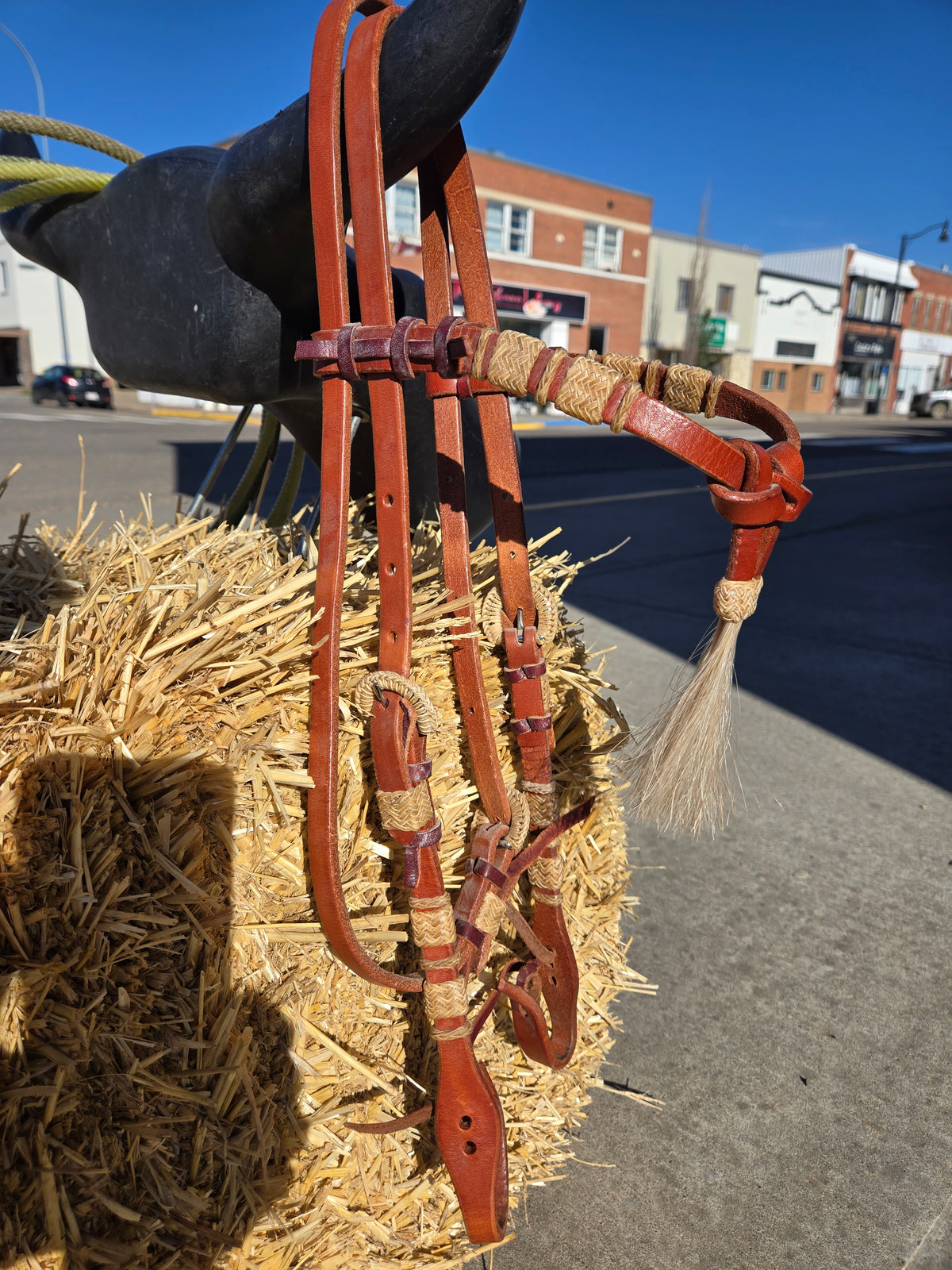 Futurity Knot Headstall                      Rawhide Details