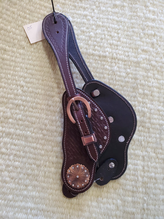 (NEW) Copper Concho Spur Straps
