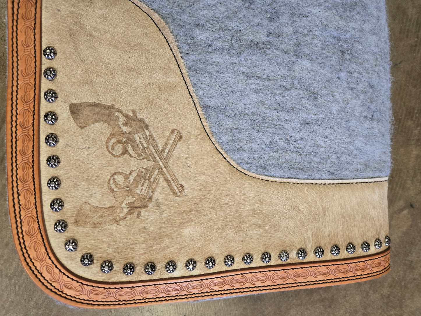 Grey Felt Pad/ Leather Details                       Pistols