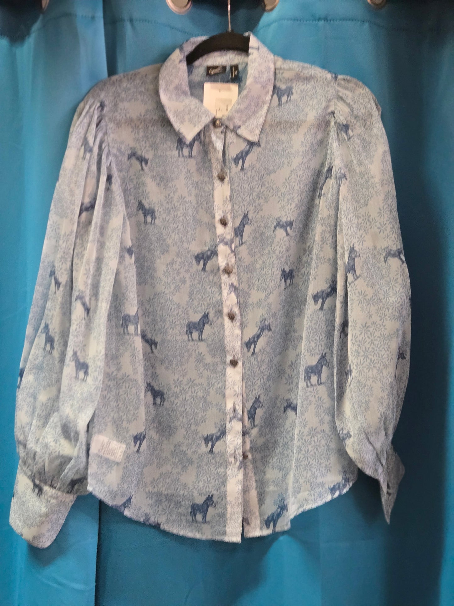 NEW Ladies Sheer Blue Burro                          W/Shirt