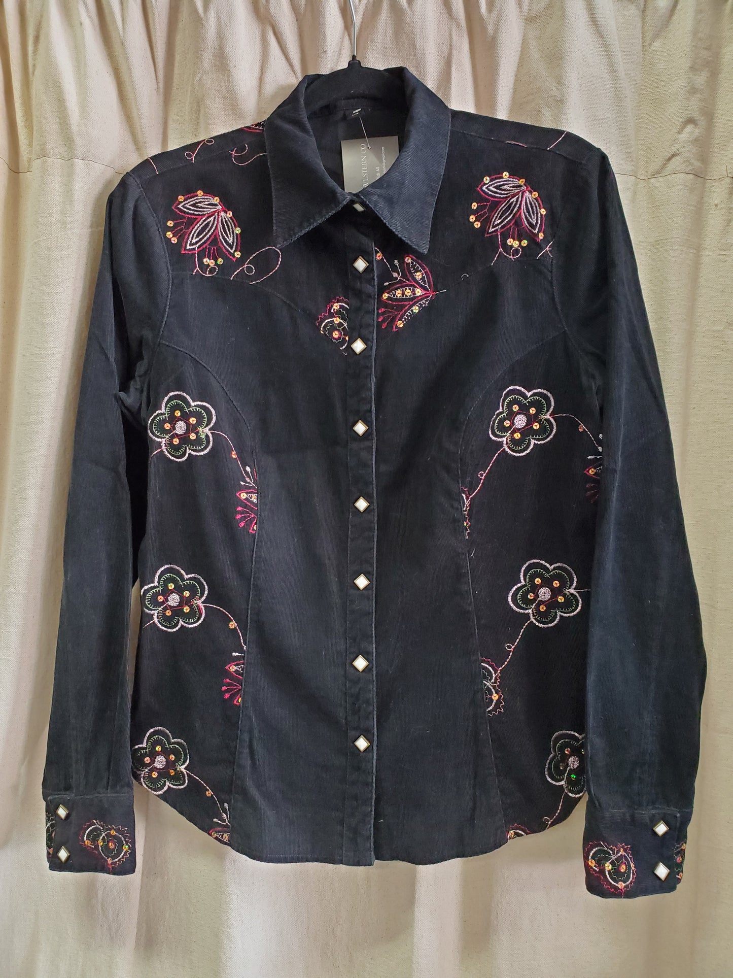 Black Embroidered Detail Shirt