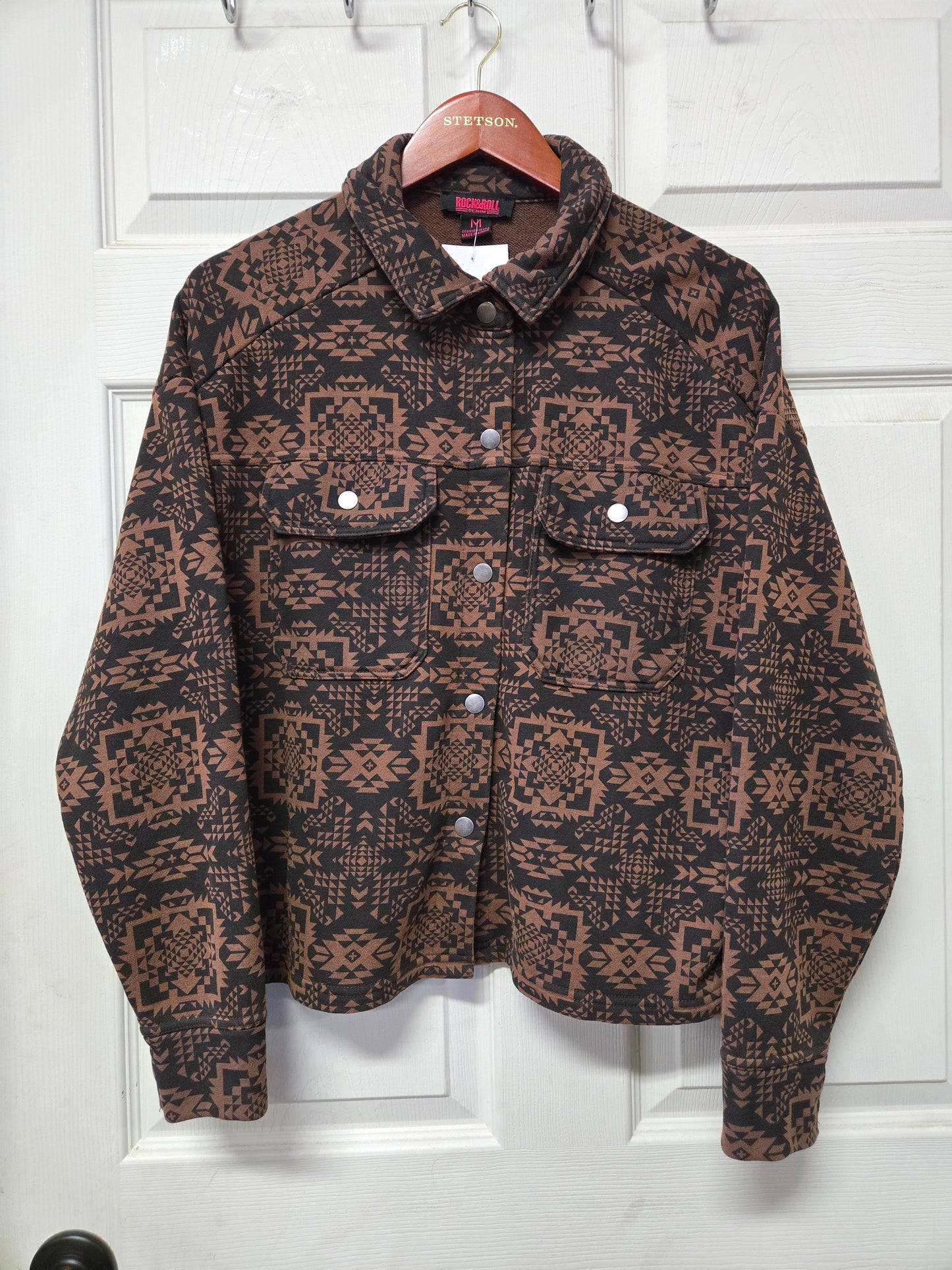 Ladies Brown-Black Aztec Jacket