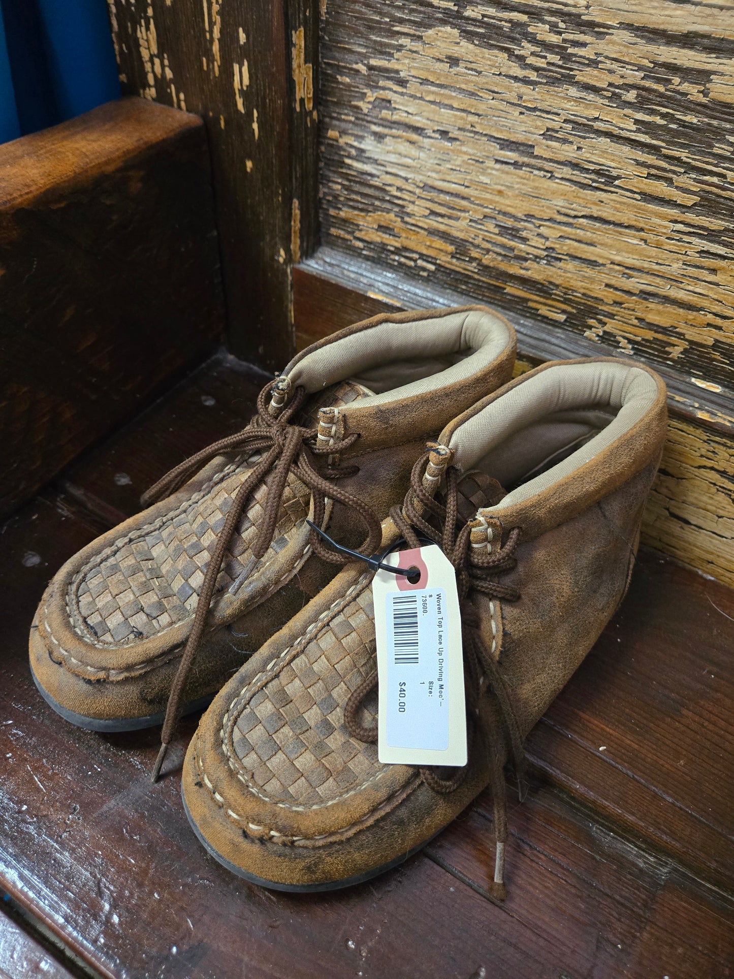 Woven Top Lace Up Driving Moc's