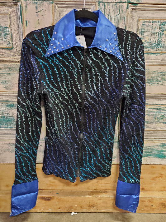 Blue Black Show Shirt/Gem Details