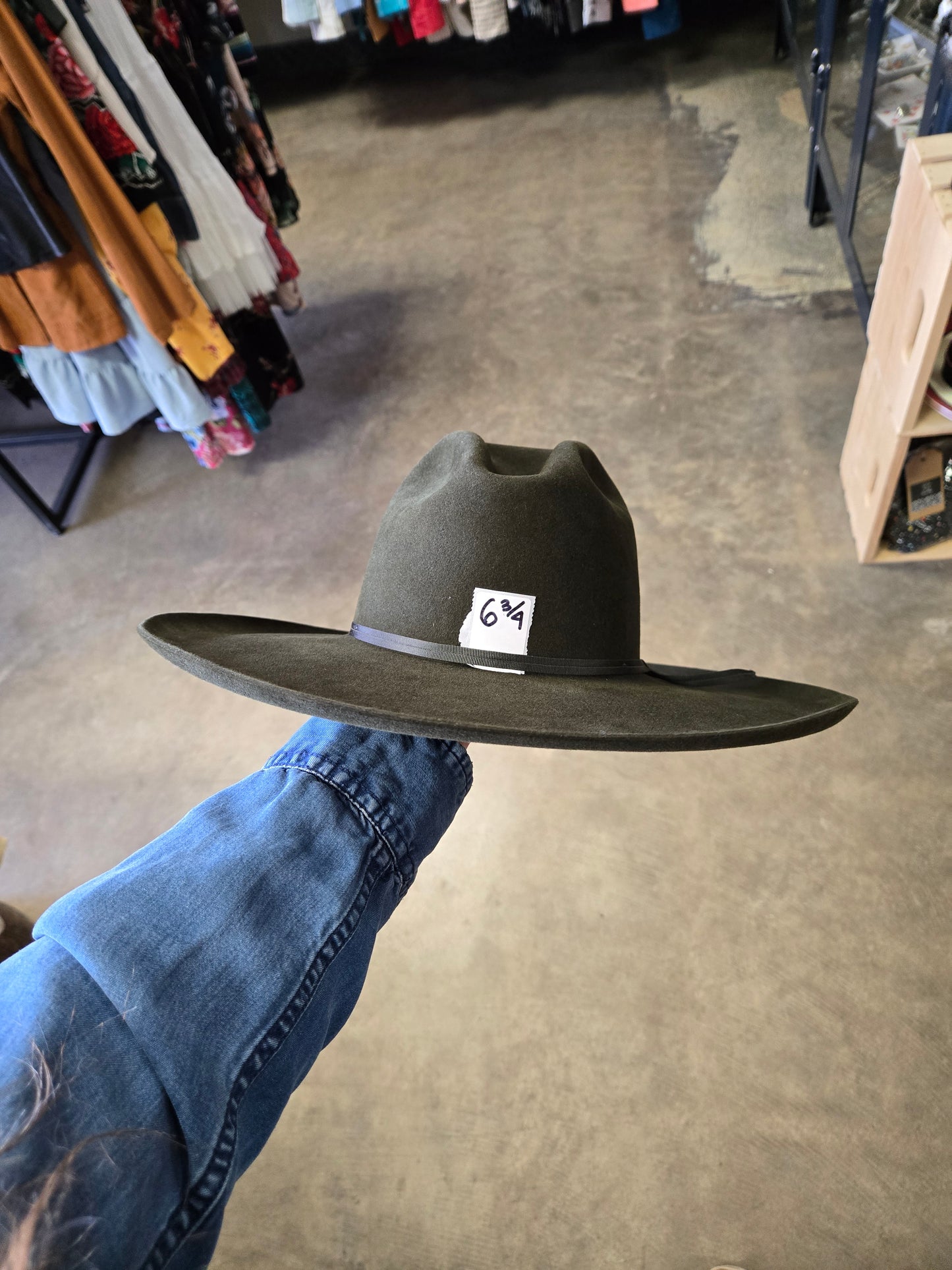 Moss Green Gus Crease Felt Hat