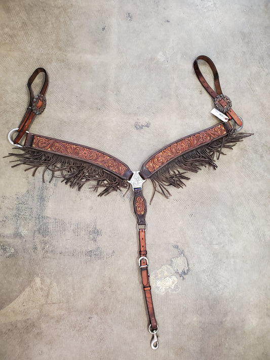 Carved Breast Collar w/Fringe