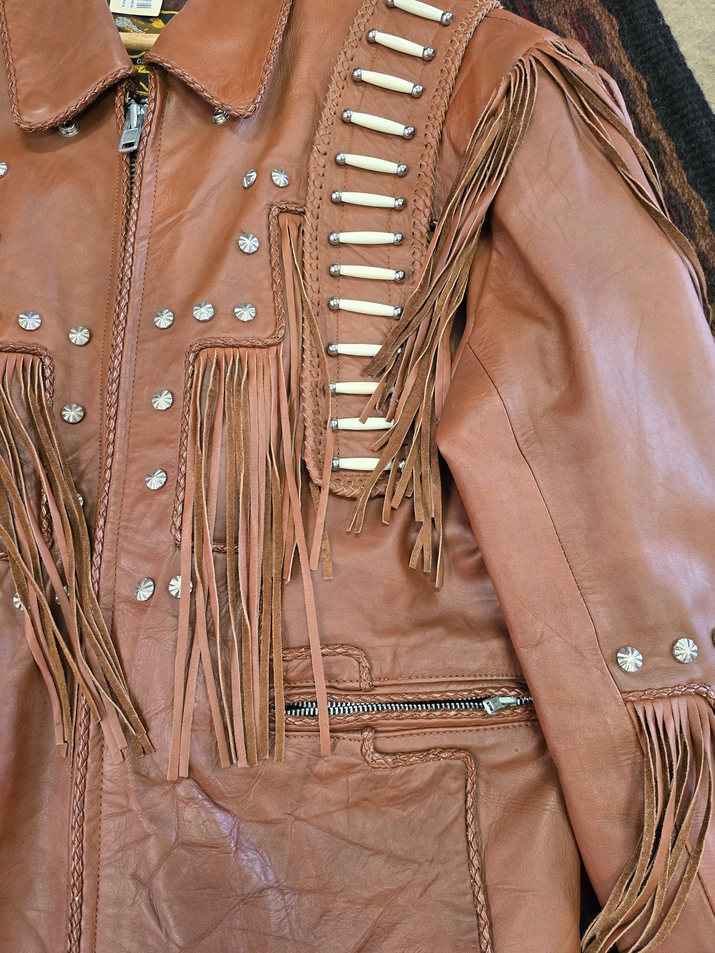 Vintage Bone & Fringed Jacket