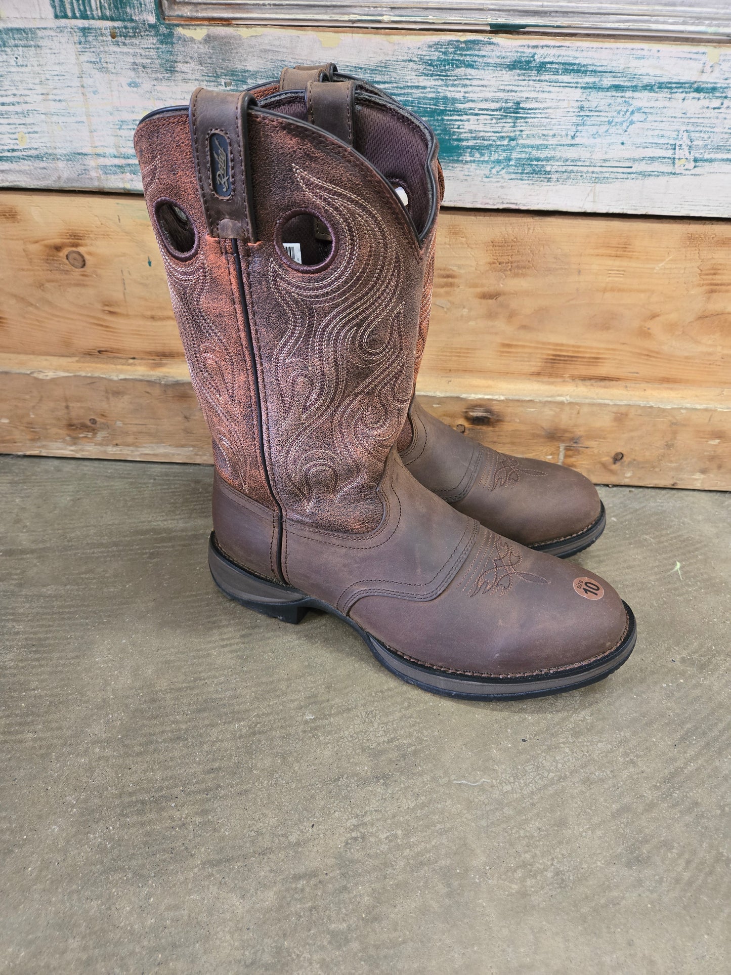 Mens Rnd Toe Orange Top Boots