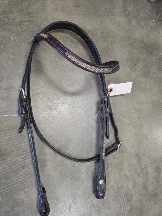 Browband Headstall- Rawhide Det.