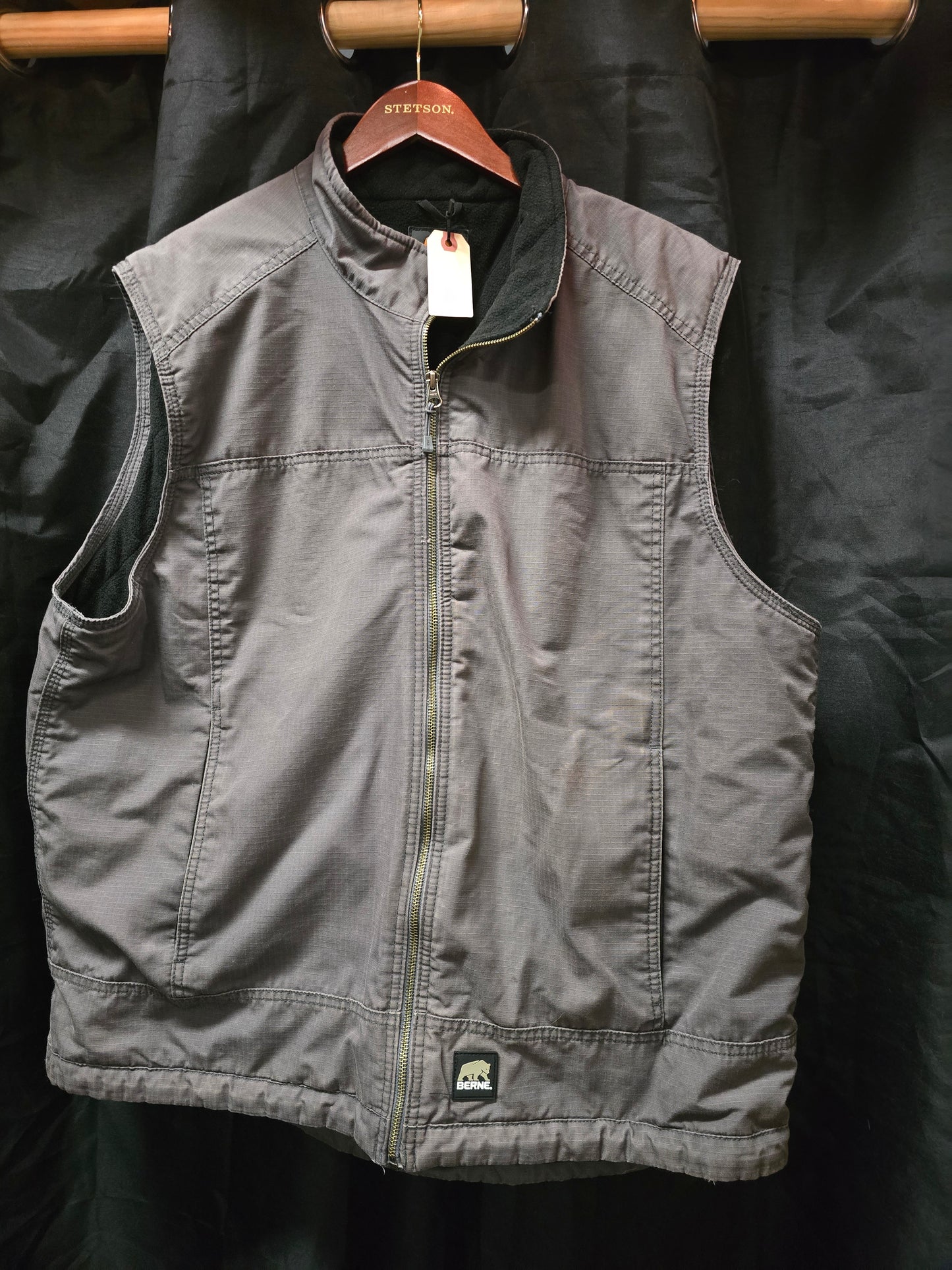 Men's Grey Fleece Lined                    Chore Vest