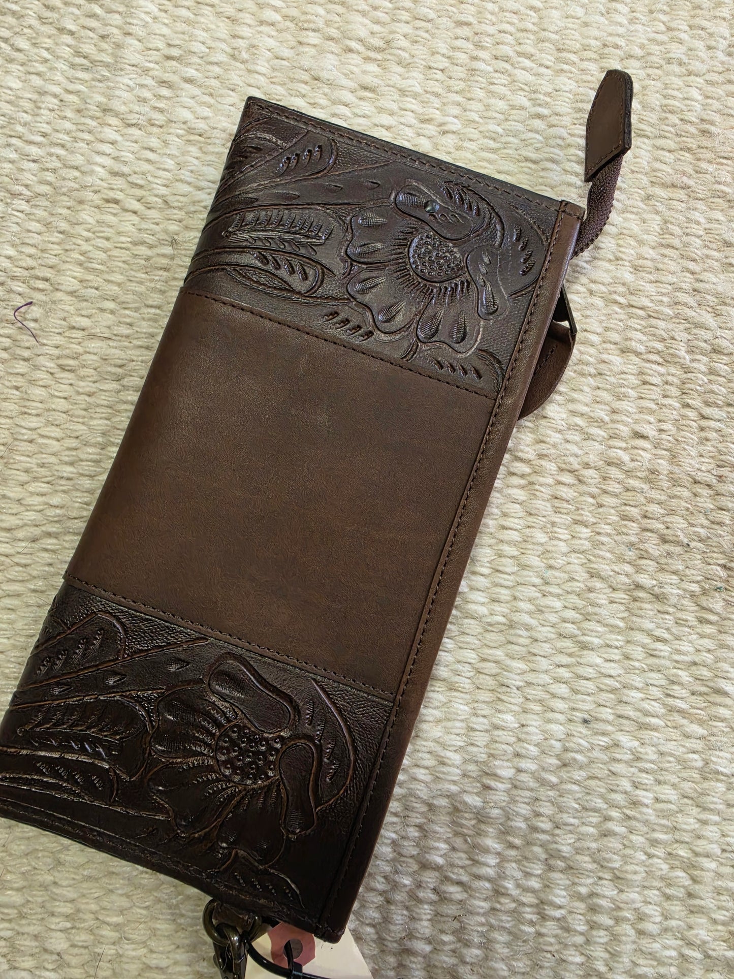 STS Carved Leather Clutch Purse