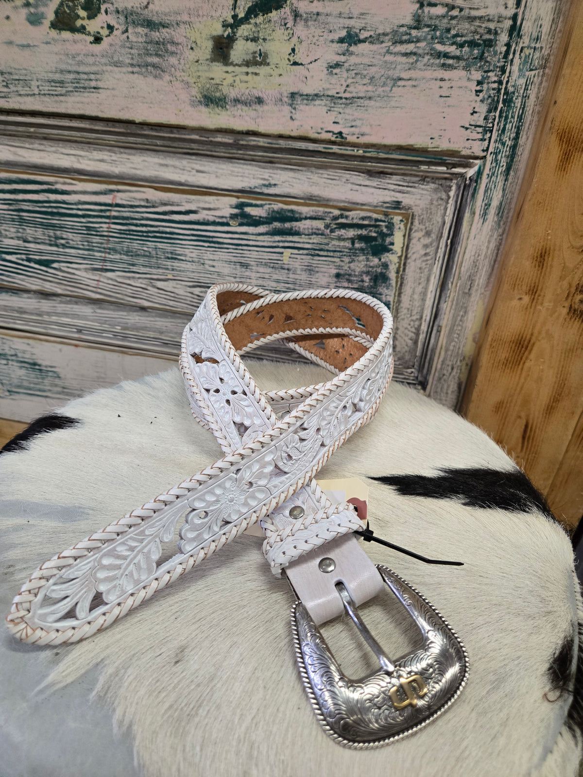 NEW White Cut Out Belt w/ Buckle