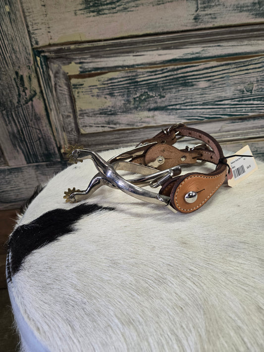 Stainless Roping Spurs w/Straps