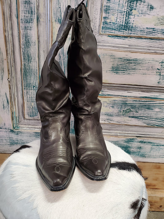 Bronze Pointed Toe Boot