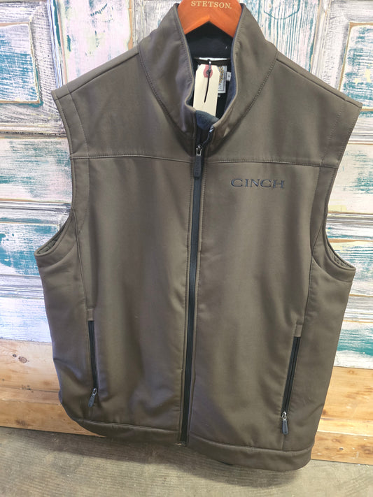 Men's Brown Cinch Vest                   Fleece Lined
