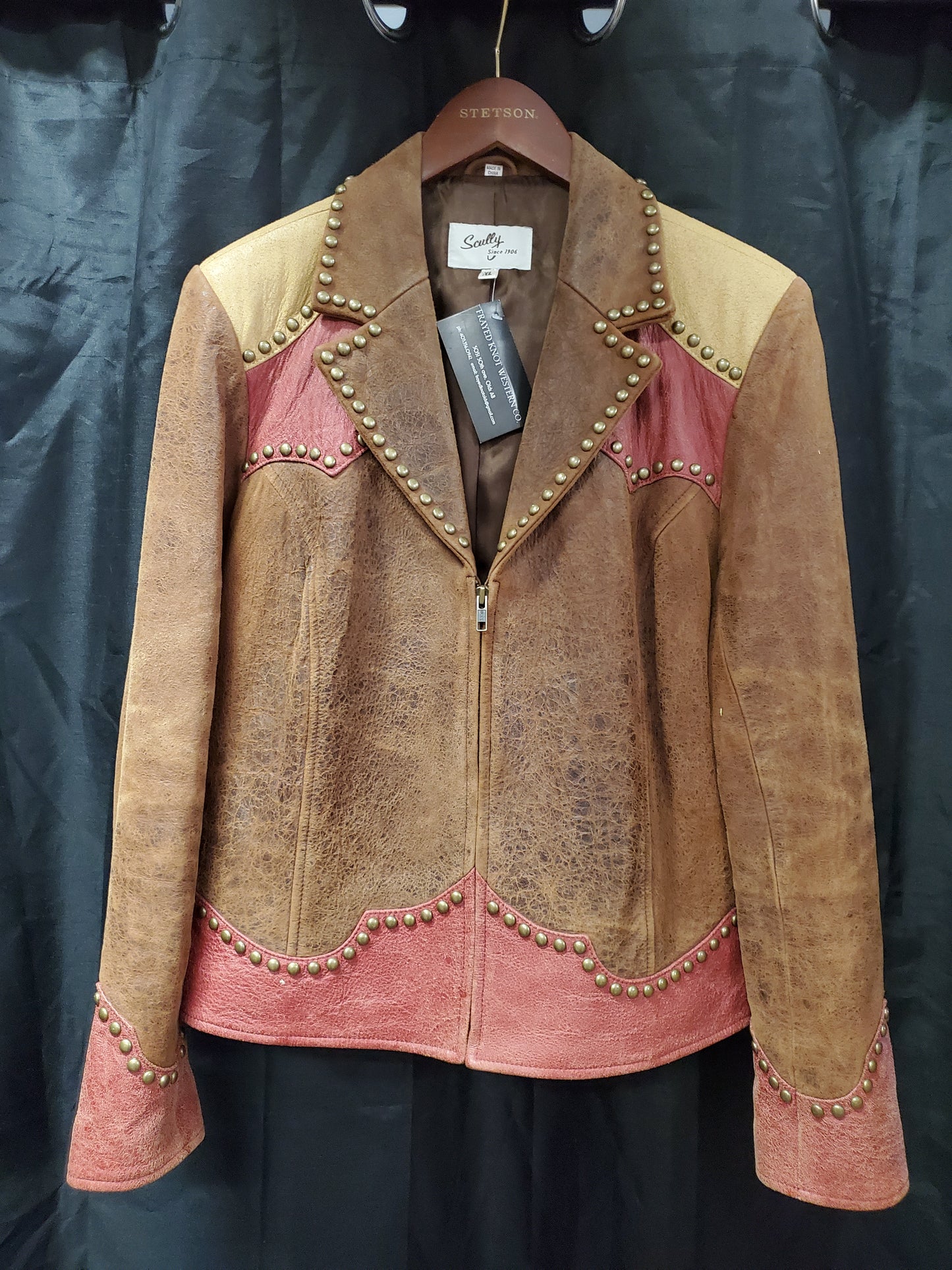 Scully Leather Jacket                      Brass Dot Details