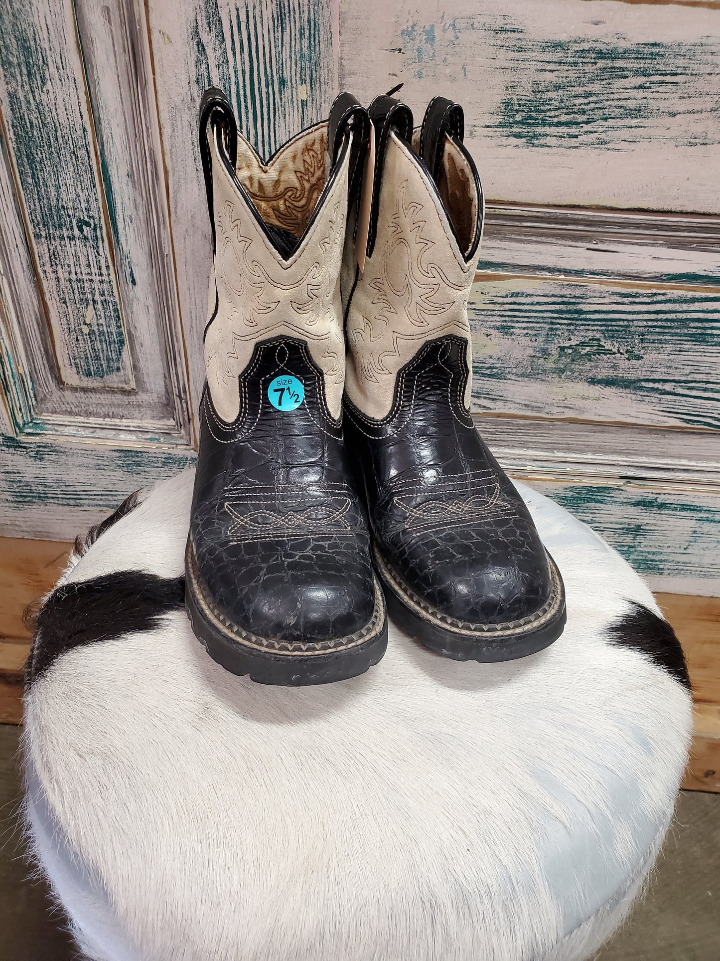 Ladies Ariat Fat Baby                   Black -Cream