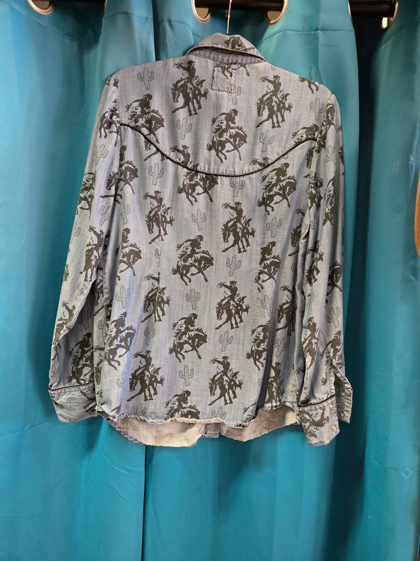 Western Print Yoke Detail                        Denim Shirt