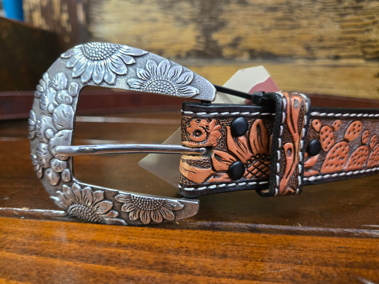 NEW Carved Sunflower Belt