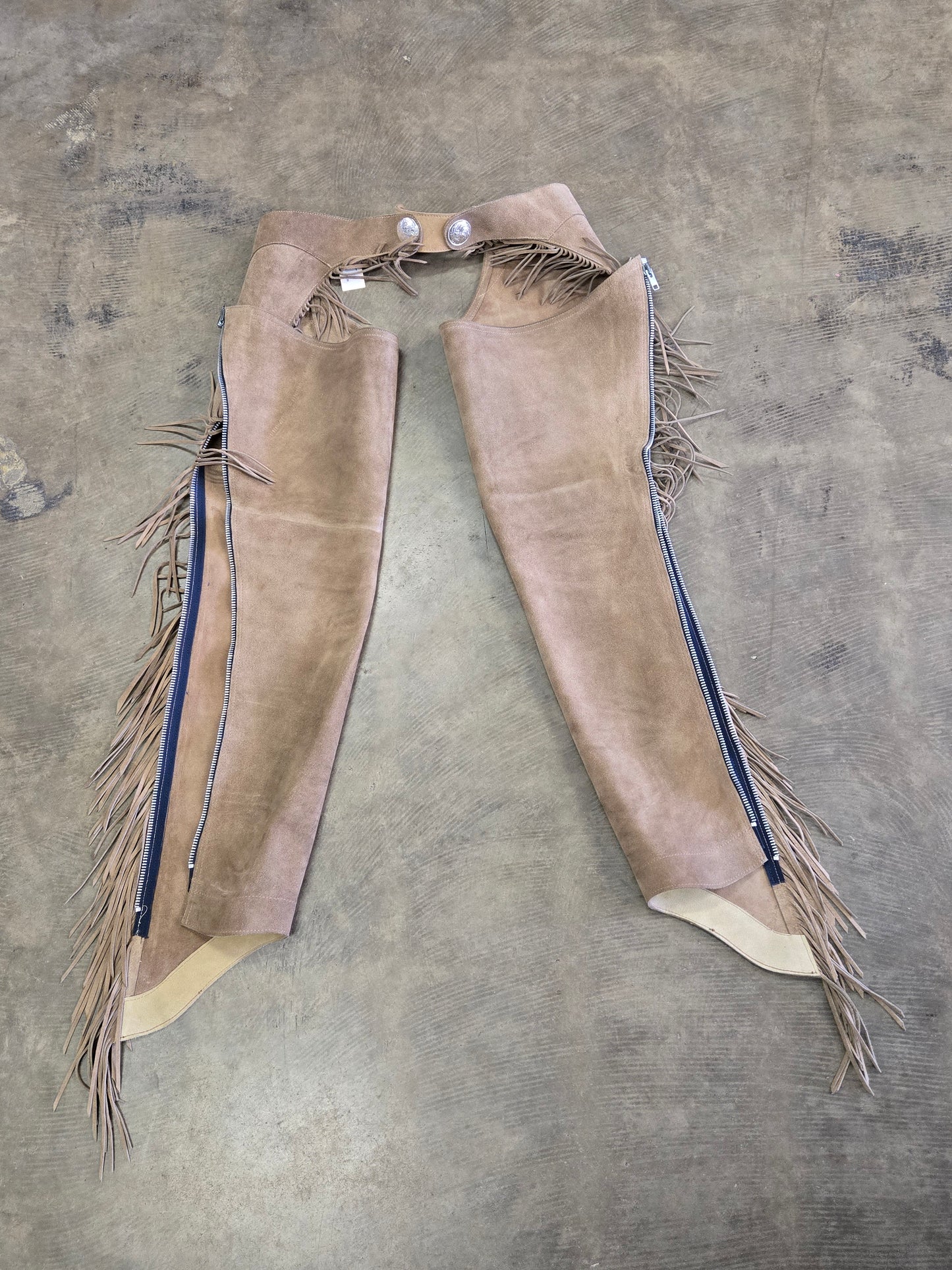 Tan Fringed Suede Chaps