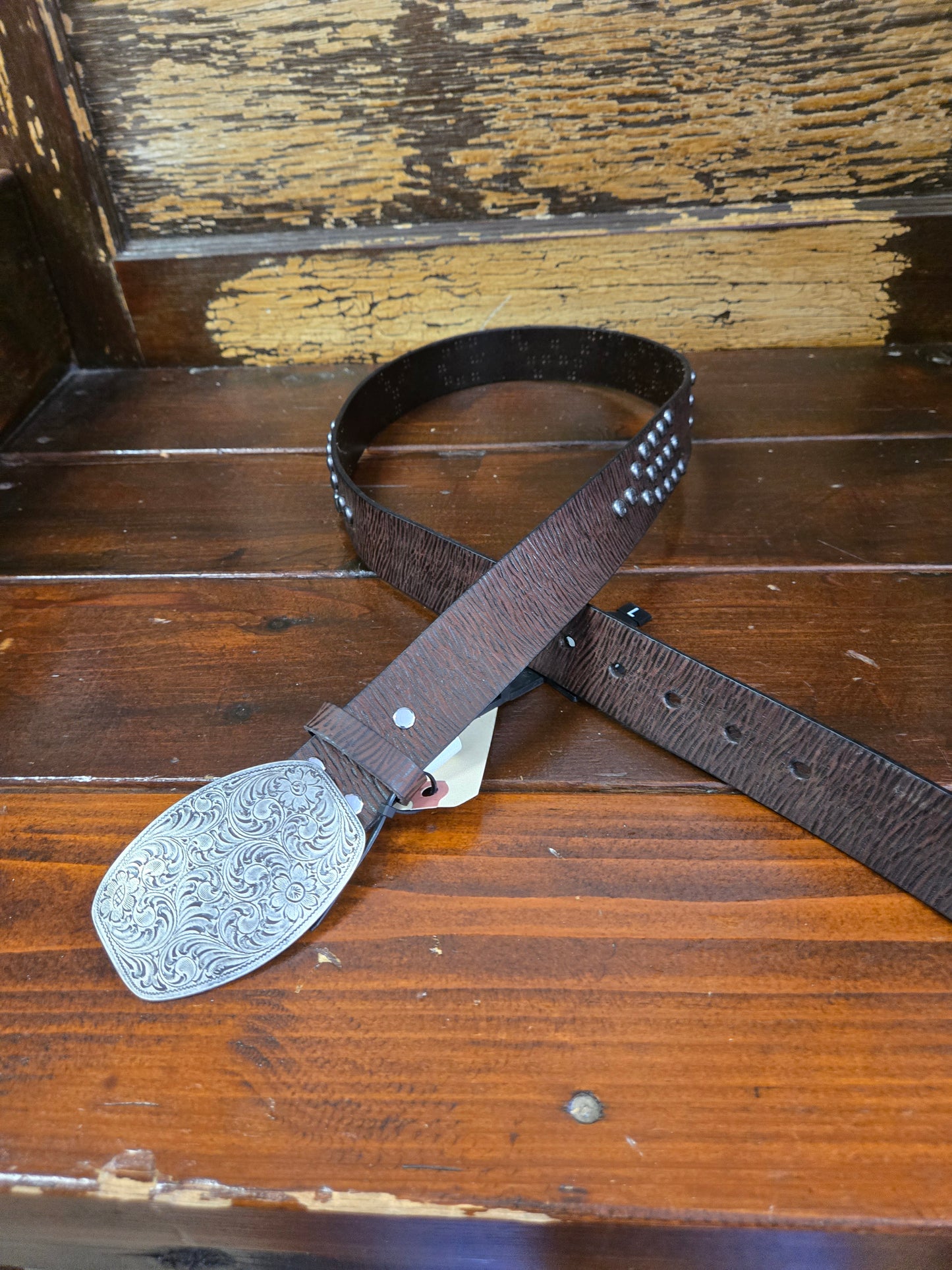 NEW Leather Studded Howdy Belt